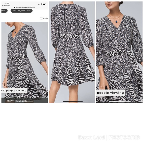 WHBM Mixed Print Belted Dress - Picture 5 of 7